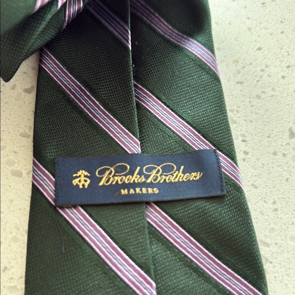 Brooks Brothers Green and Purple Silk Tie
